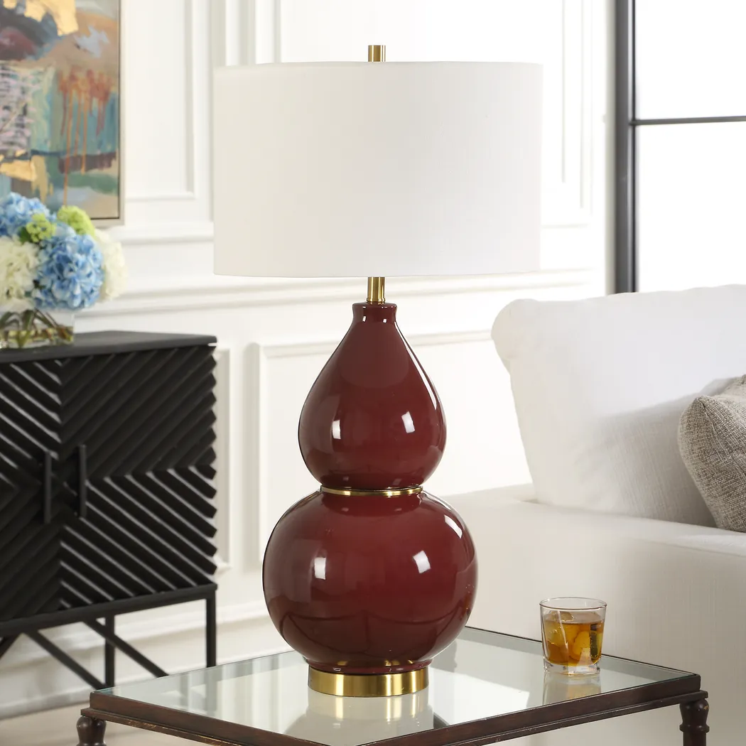 Jayla Cove Burgundy Lamp - Thumbnail - Image 2
