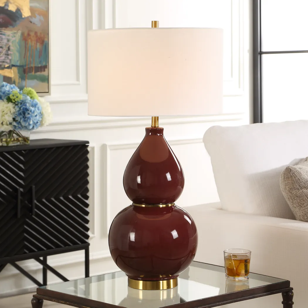 Jayla Cove Burgundy Lamp - Thumbnail - Image 3