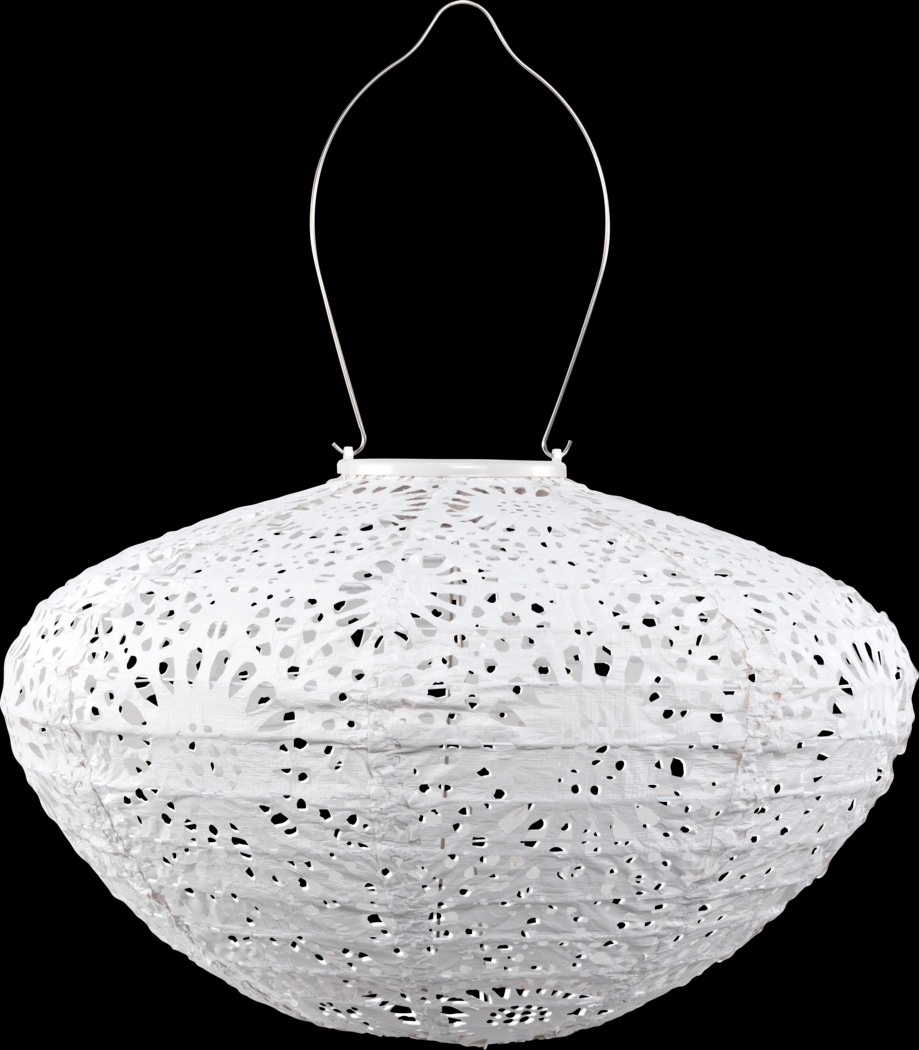 Jayla Reef Outdoor White Solar Lantern - Thumbnail - Image 1