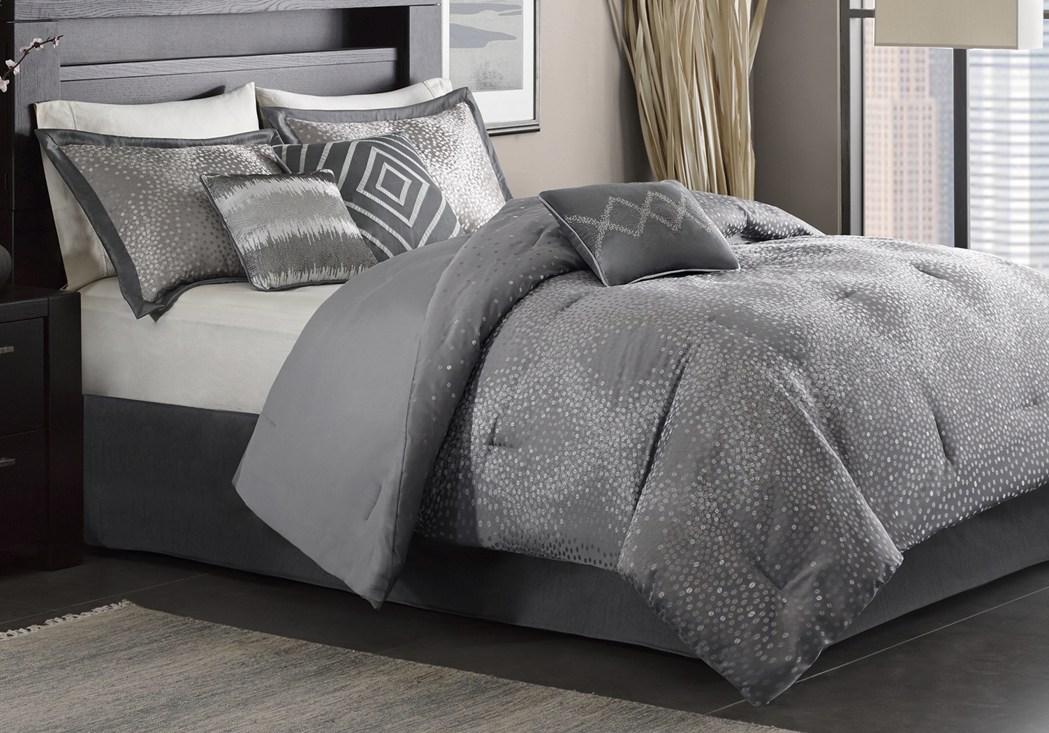 Jaylin Gray 7 Pc King Comforter Set - Thumbnail - Image 1