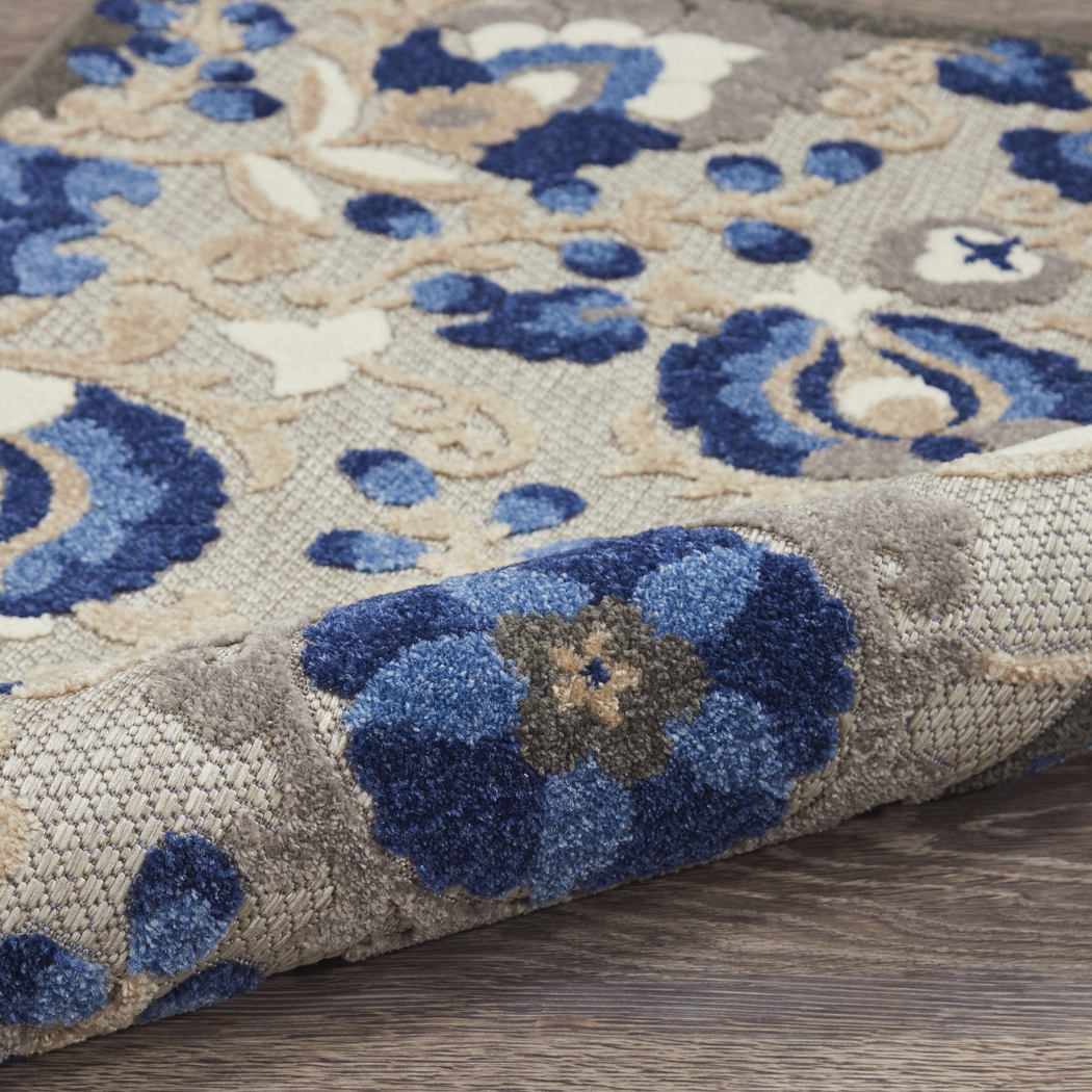 Jaziel Blue 5' x 8' Indoor/Outdoor Rug - Thumbnail - Image 2