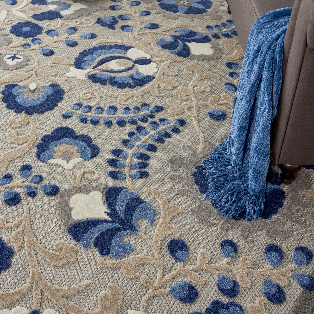 Jaziel Blue 5' x 8' Indoor/Outdoor Rug - Thumbnail - Image 8