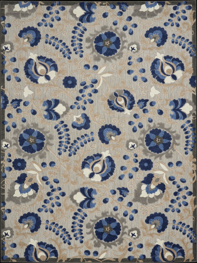 Jaziel Blue 5' x 8' Indoor/Outdoor Rug - Thumbnail - Image 1