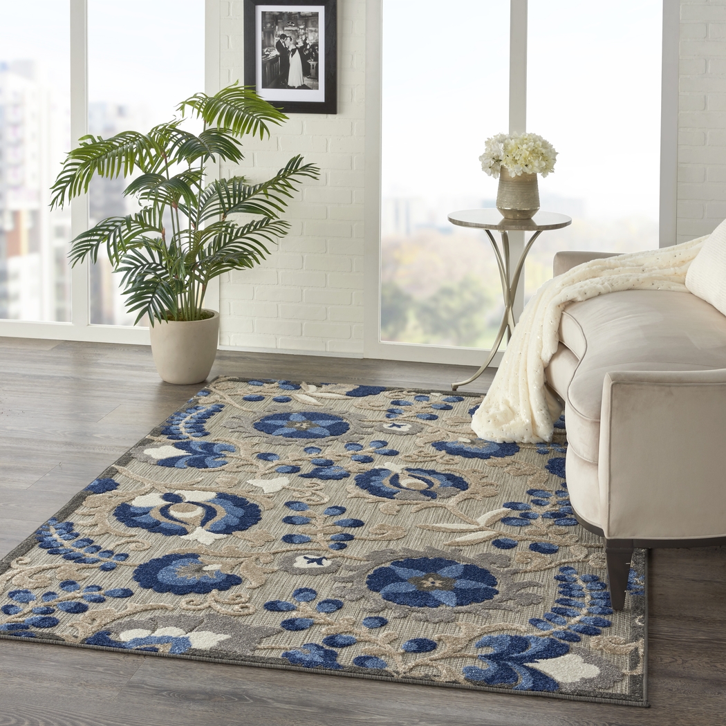 Jaziel Blue 8' x 11' Indoor/Outdoor Rug - Thumbnail - Image 14