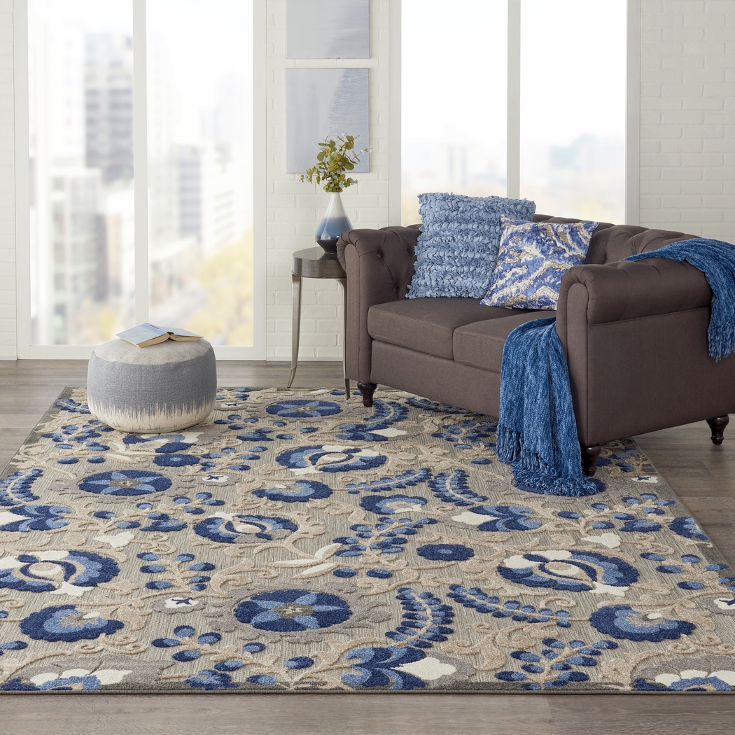 Jaziel Blue 8' x 11' Indoor/Outdoor Rug - Thumbnail - Image 7