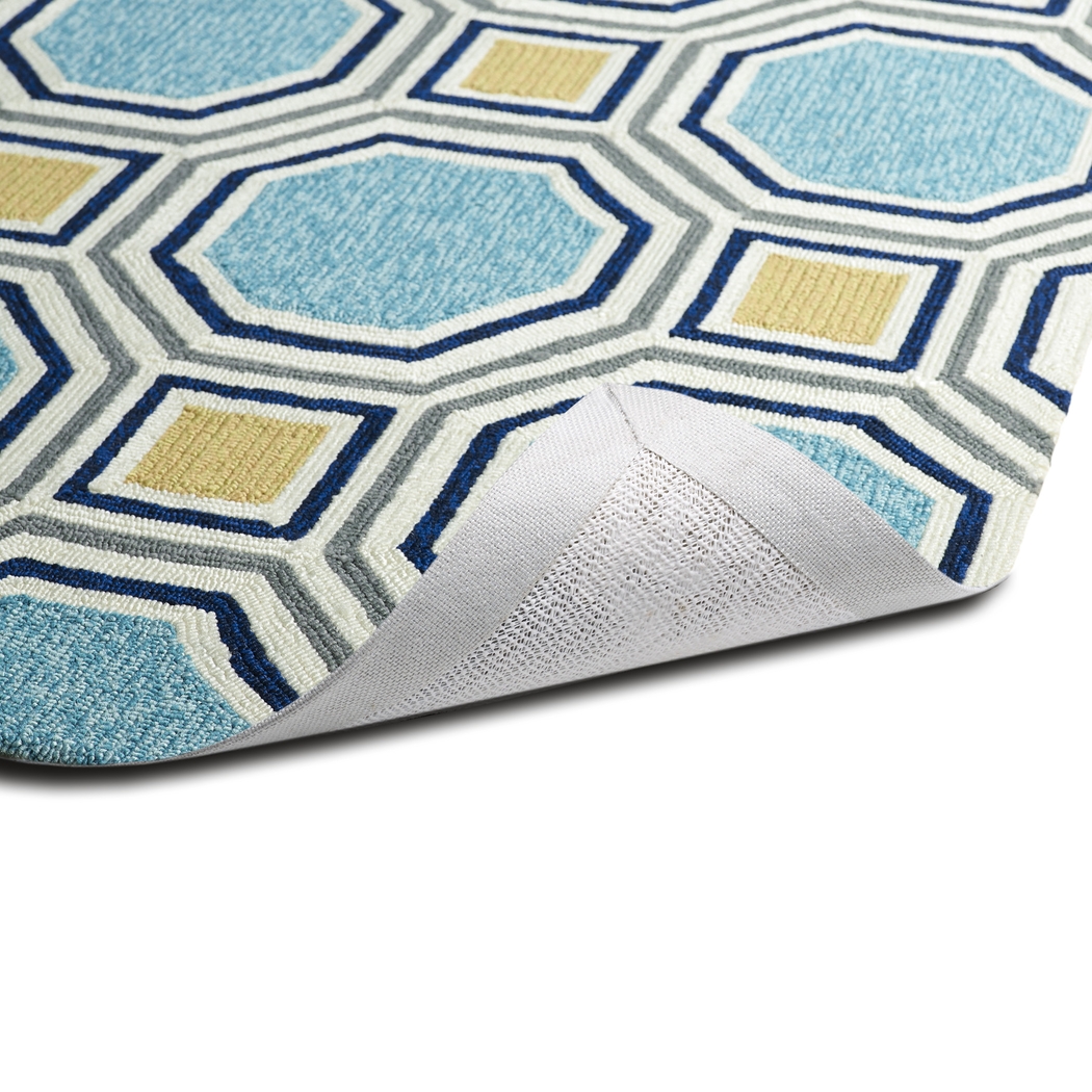 Jazlynn Blue 4' x 6' Indoor/Outdoor Rug - Thumbnail - Image 2