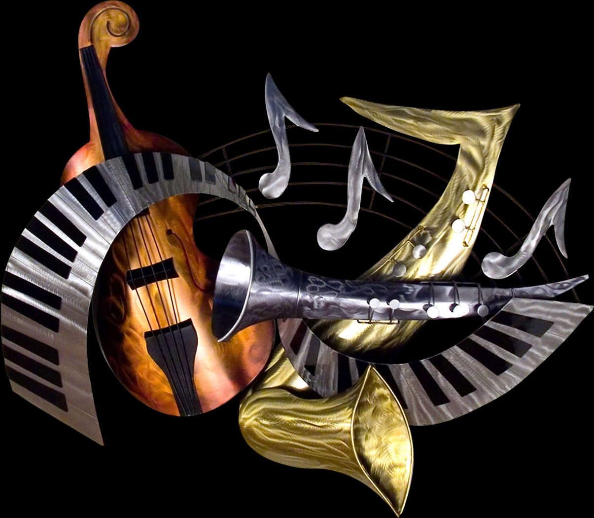 Jazz It Up Silver Indoor/Outdoor Wall Art - Thumbnail - Image 1