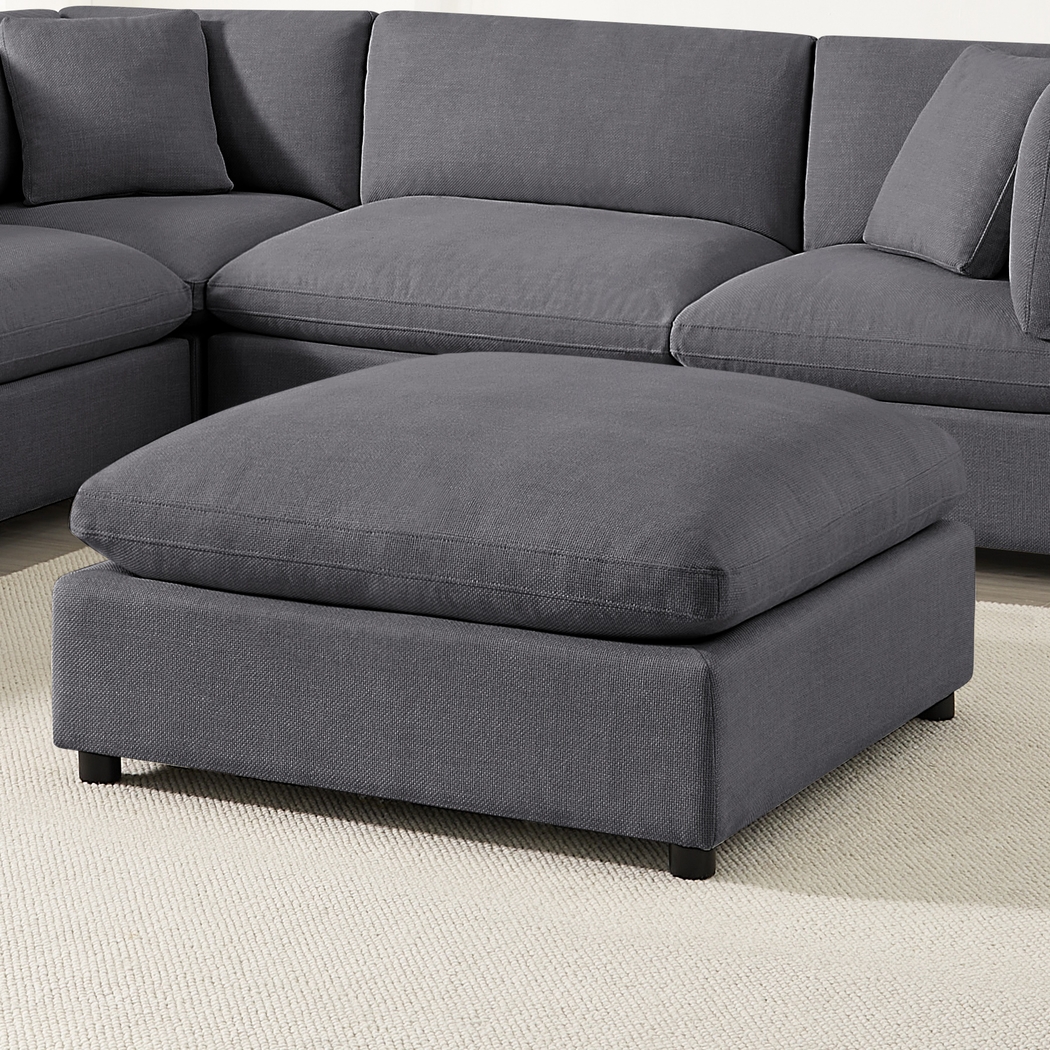 Jazzra I Dark Gray Ottoman - Thumbnail - Image 2