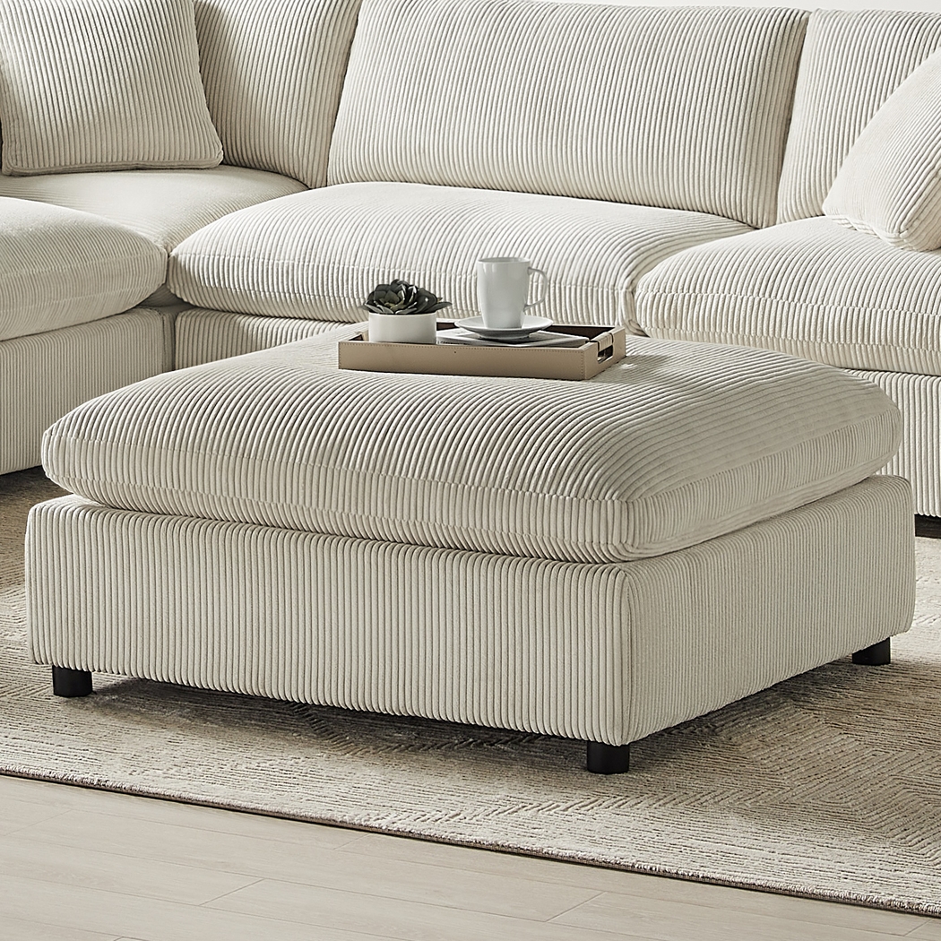Jazzra II Beige Ottoman - Thumbnail - Image 2