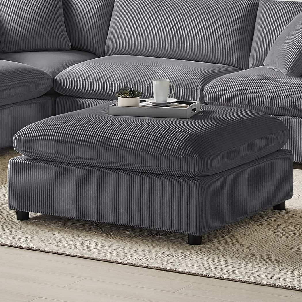 Jazzra II Dark Gray Ottoman - Thumbnail - Image 2