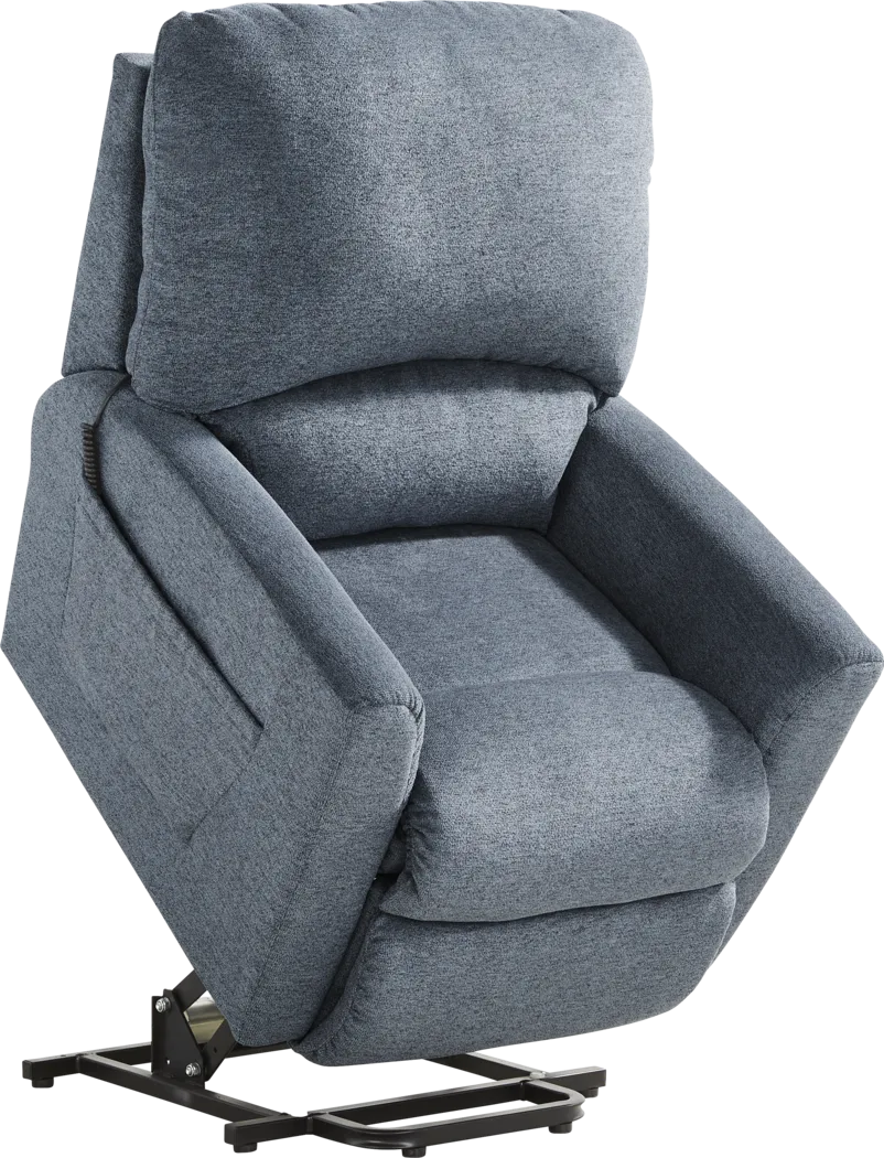 La-Z-Boy Jean Blue Dual Power Lift Recliner - Thumbnail - Image 4