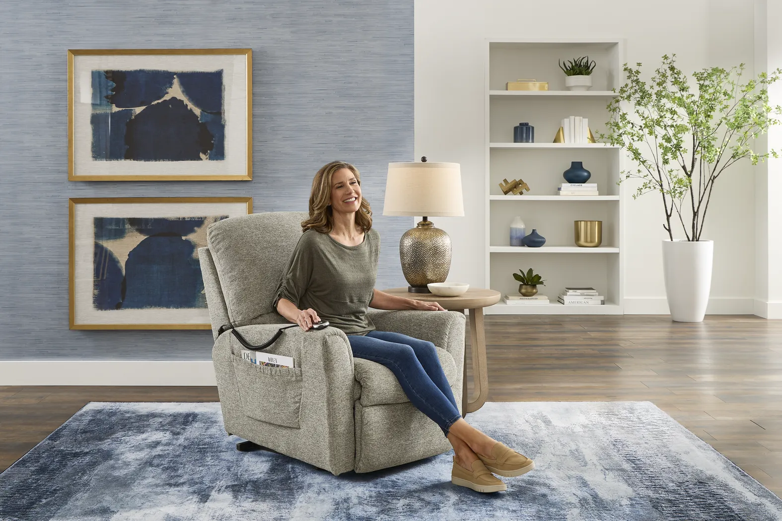 La-Z-Boy Jean Gray Dual Power Lift Recliner - Thumbnail - Image 5