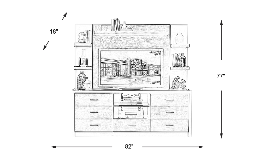 Dimension Image. Please refer to the Dimension Tab on this page for dimension details.