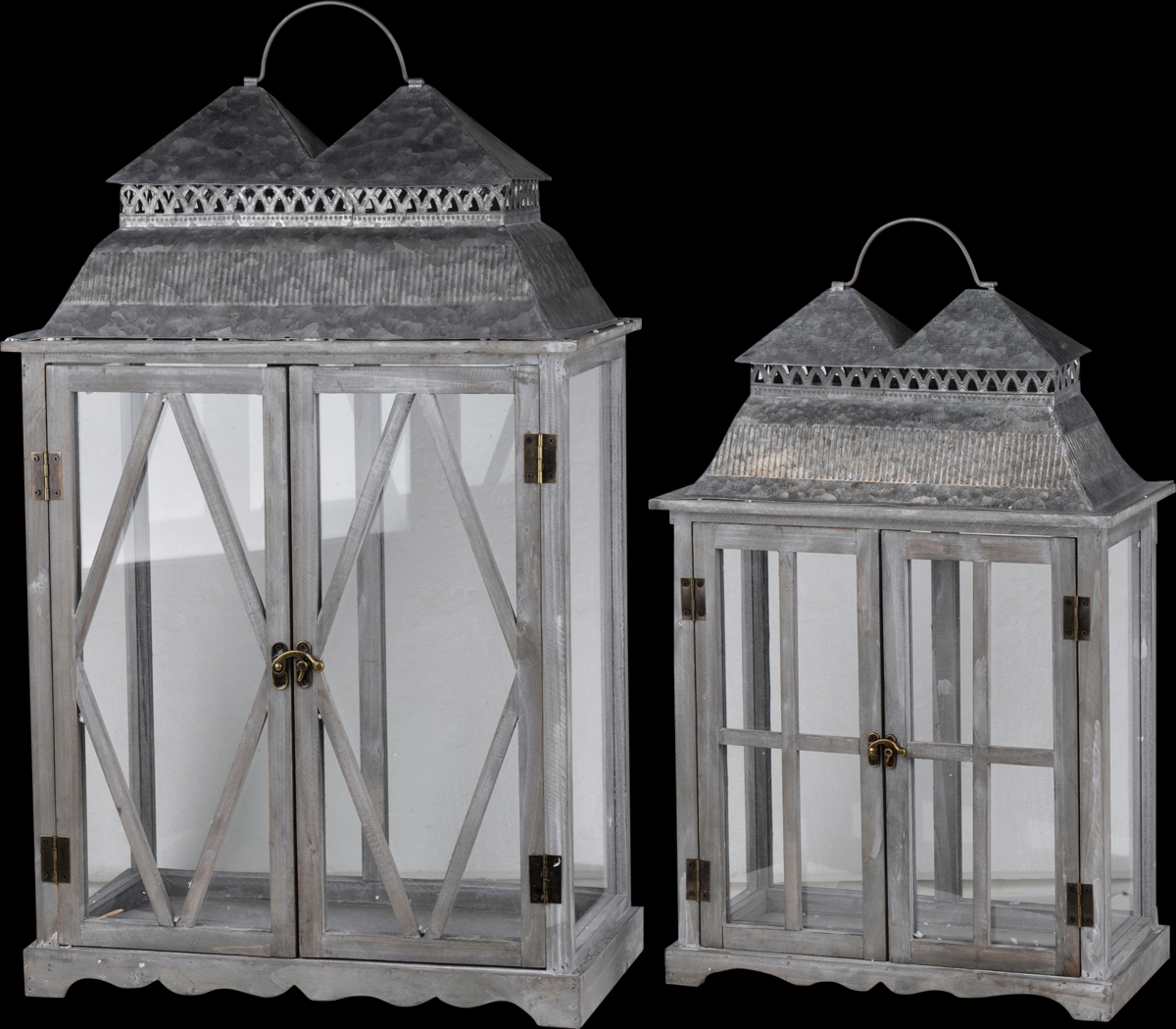 Jeelu Gray Lantern, Set of 2 - Thumbnail - Image 1