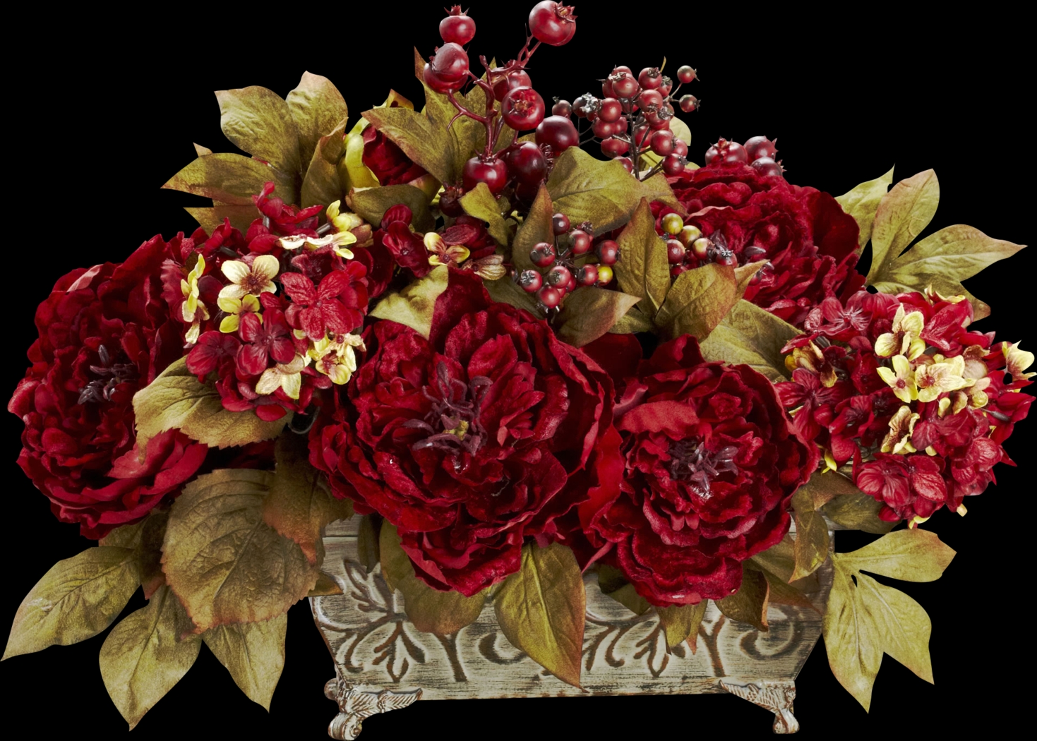 Jellisa Red Hydrangea and Peony Silk Floral - Thumbnail - Image 1