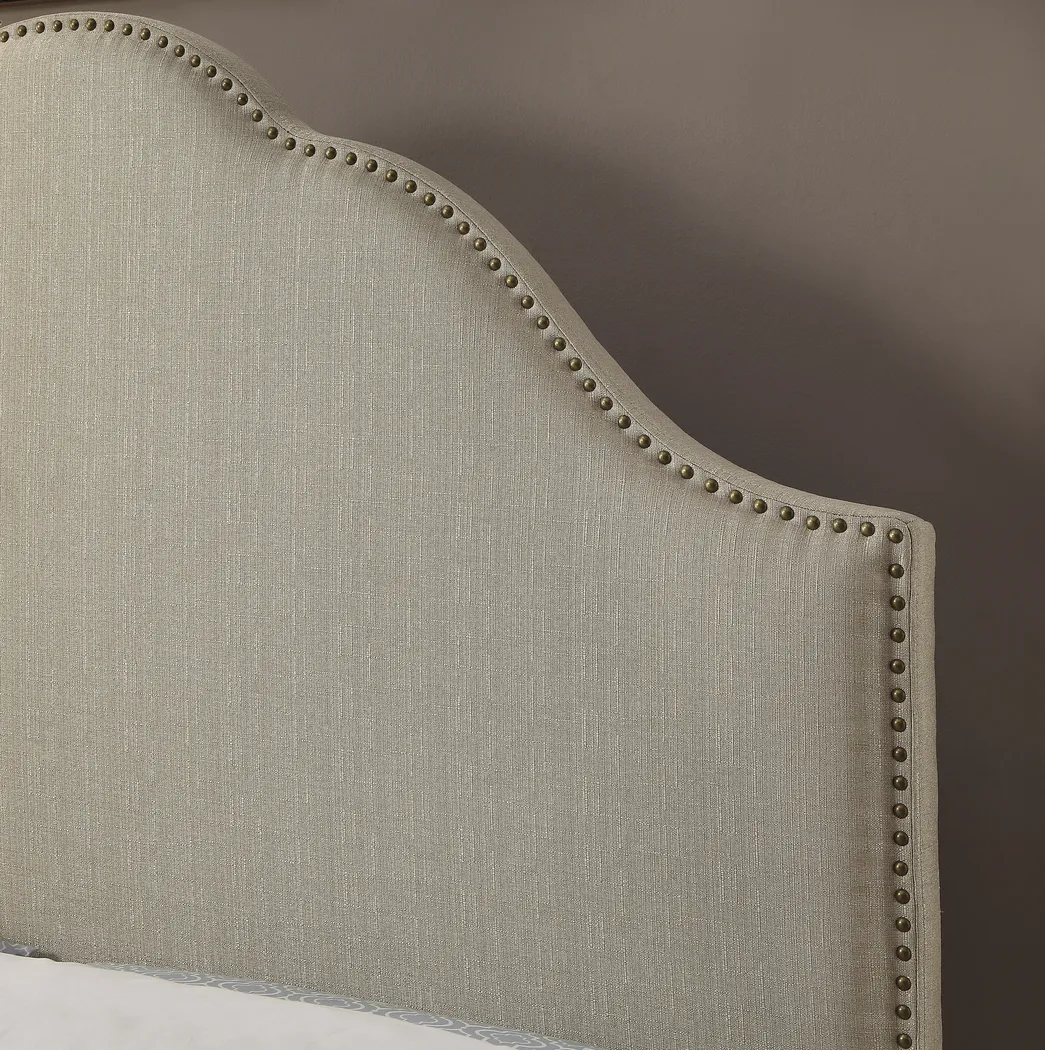 Jemma Oatmeal Queen Upholstered Headboard - Thumbnail - Image 3