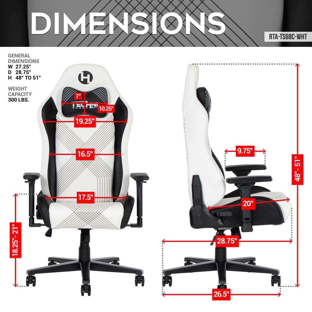 Jemwi White Gaming Chair - Thumbnail - Image 3