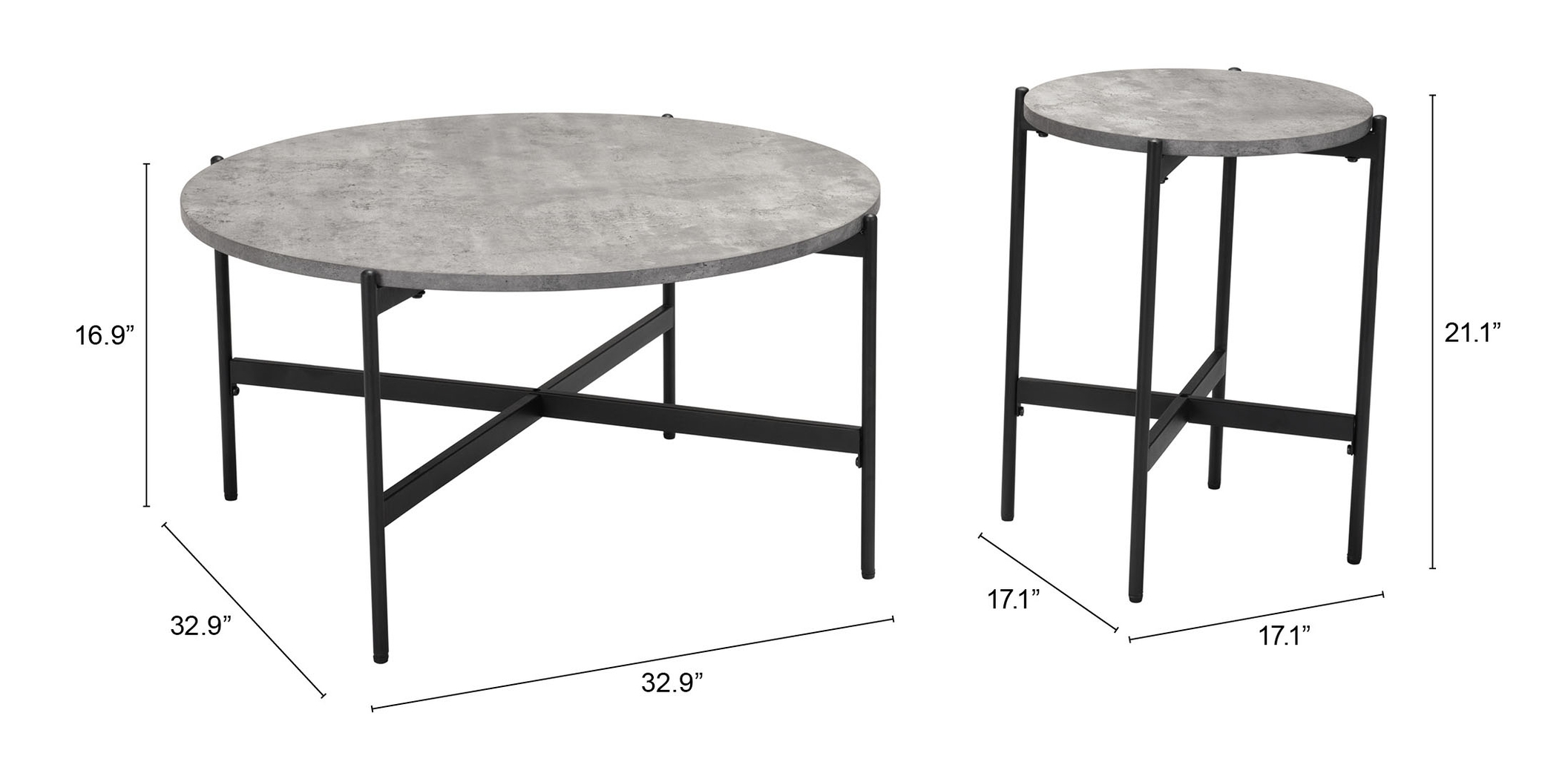 Jenilek Gray Cocktail Table, Set of 2 - Thumbnail - Image 12
