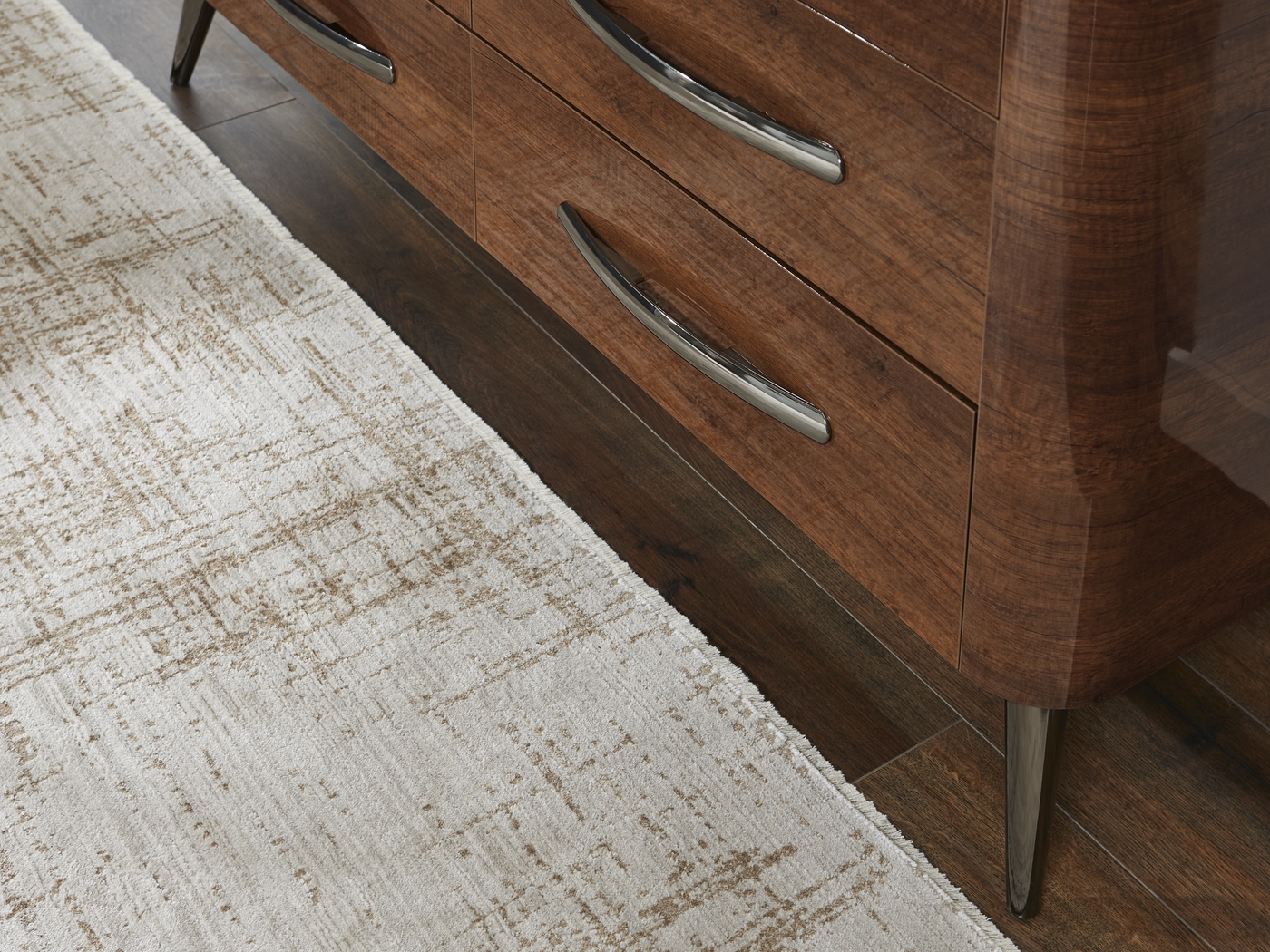 Jenner Walnut 5 Pc Queen Upholstered Bedroom - Thumbnail - Image 6