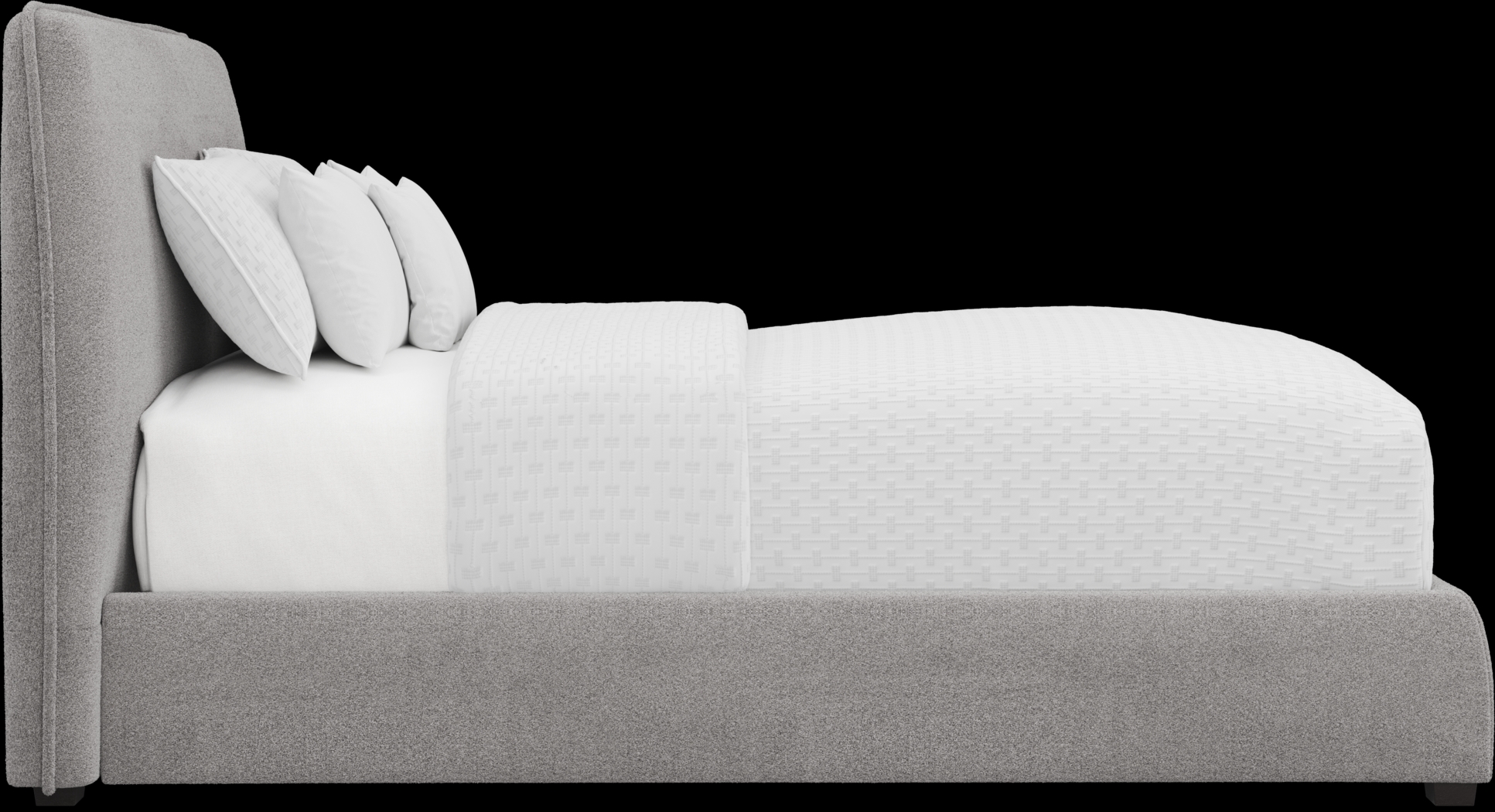 Jennings Gray 3 Pc Queen Upholstered Bed - Thumbnail - Image 3