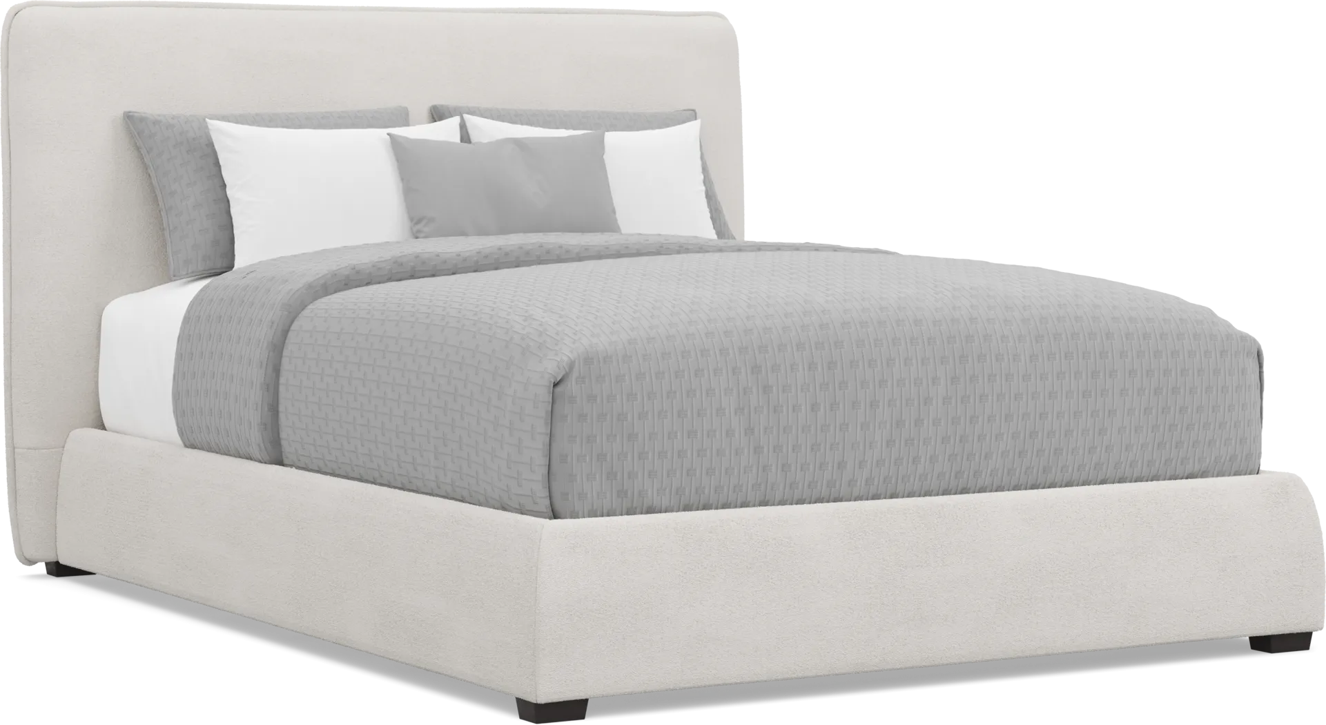 Jennings White 3 Pc Queen Upholstered Bed - Thumbnail - Image 1