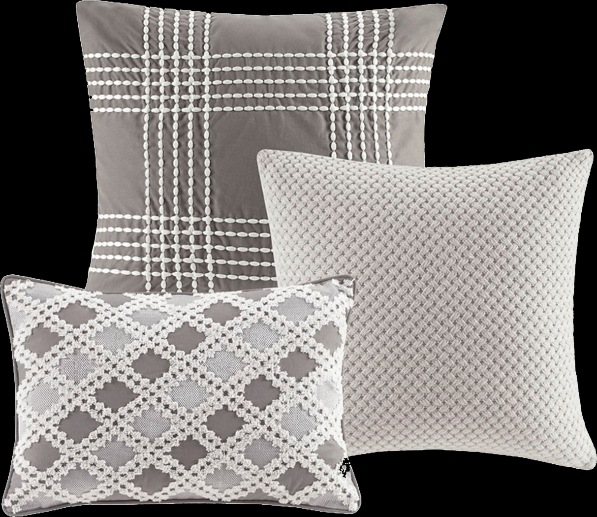 Jennix Gray Queen Comforter Set - Thumbnail - Image 7