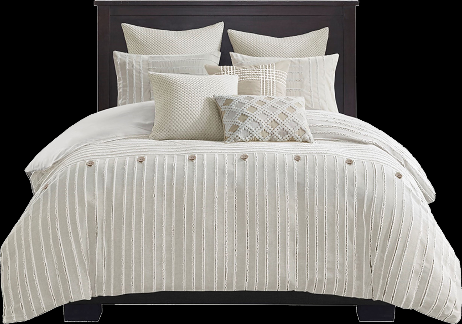 Jennix Ivory King Comforter Set - Thumbnail - Image 1