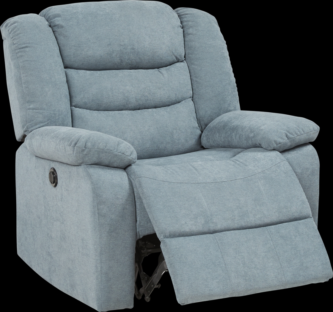 Jensen Beach Blue Power Recliner - Thumbnail - Image 1