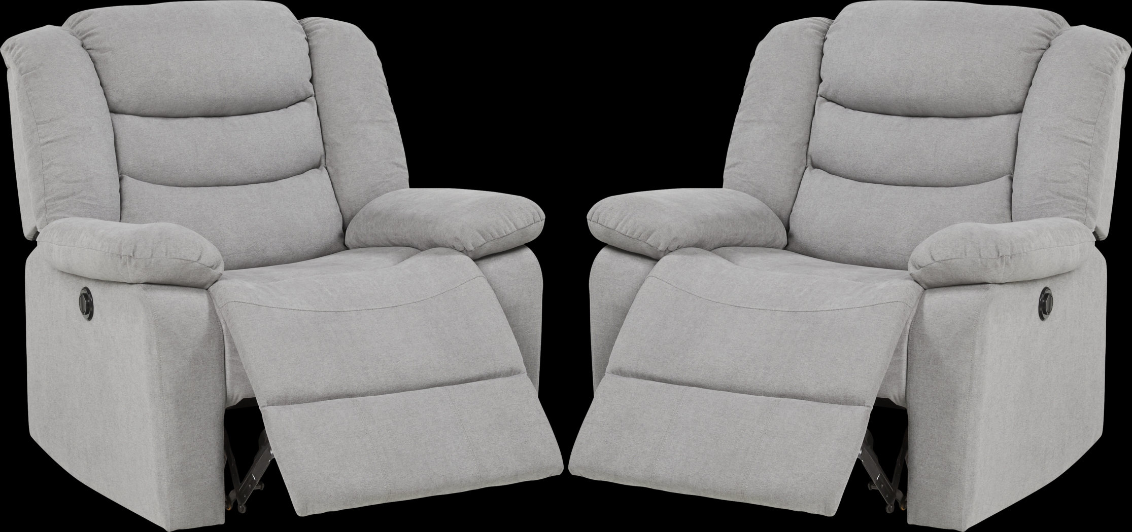Jensen Beach Gray Power Recliners Set of 2 - Thumbnail - Image 1