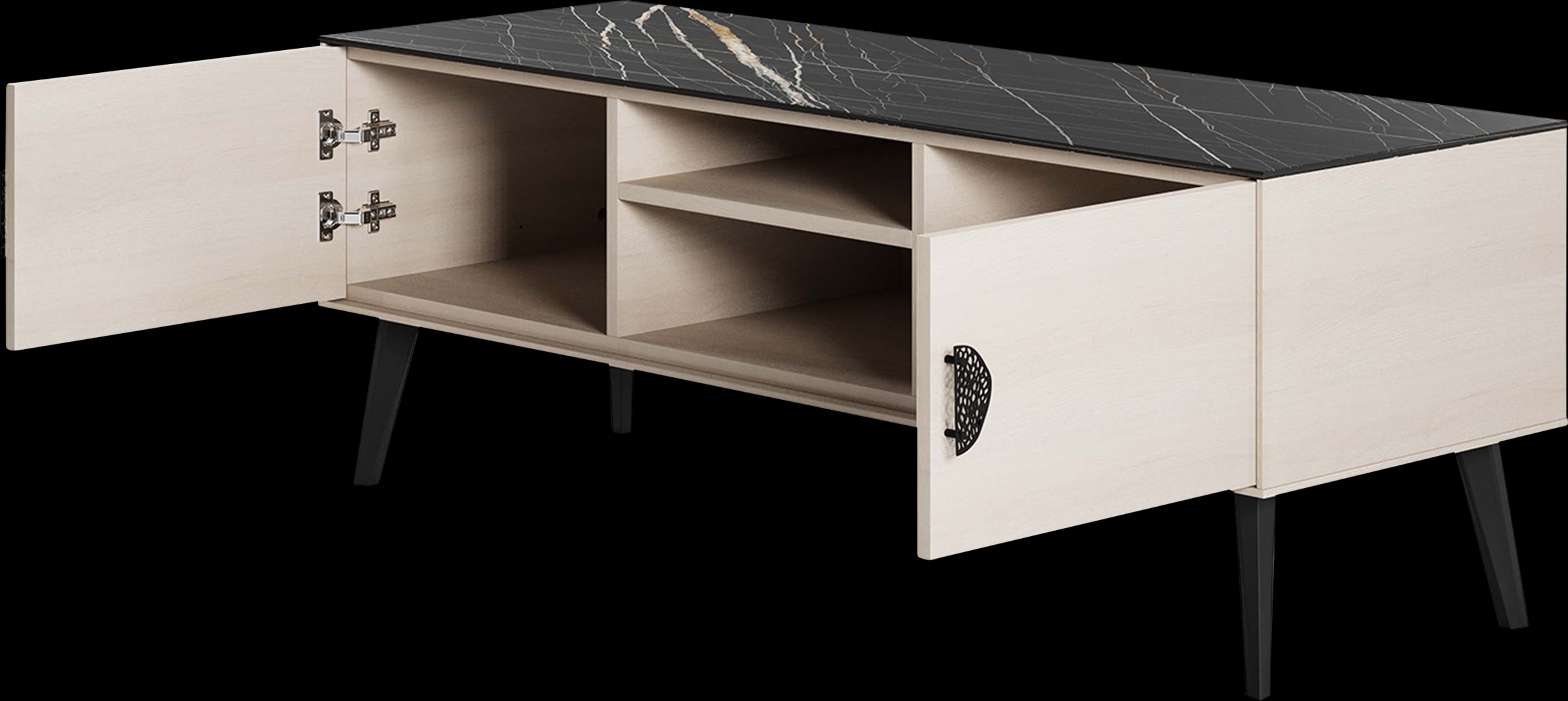 Jenville White and Black 55.5 in. Console - Thumbnail - Image 7