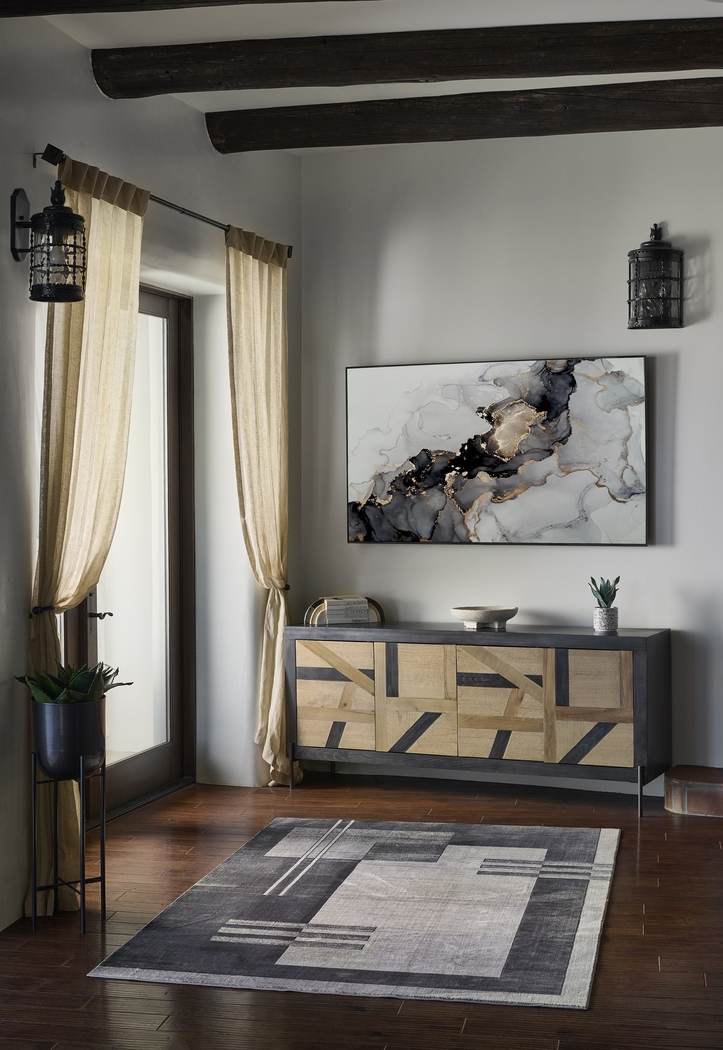 Jenzen Black 5'1 x 7'7 Rug - Thumbnail - Image 2