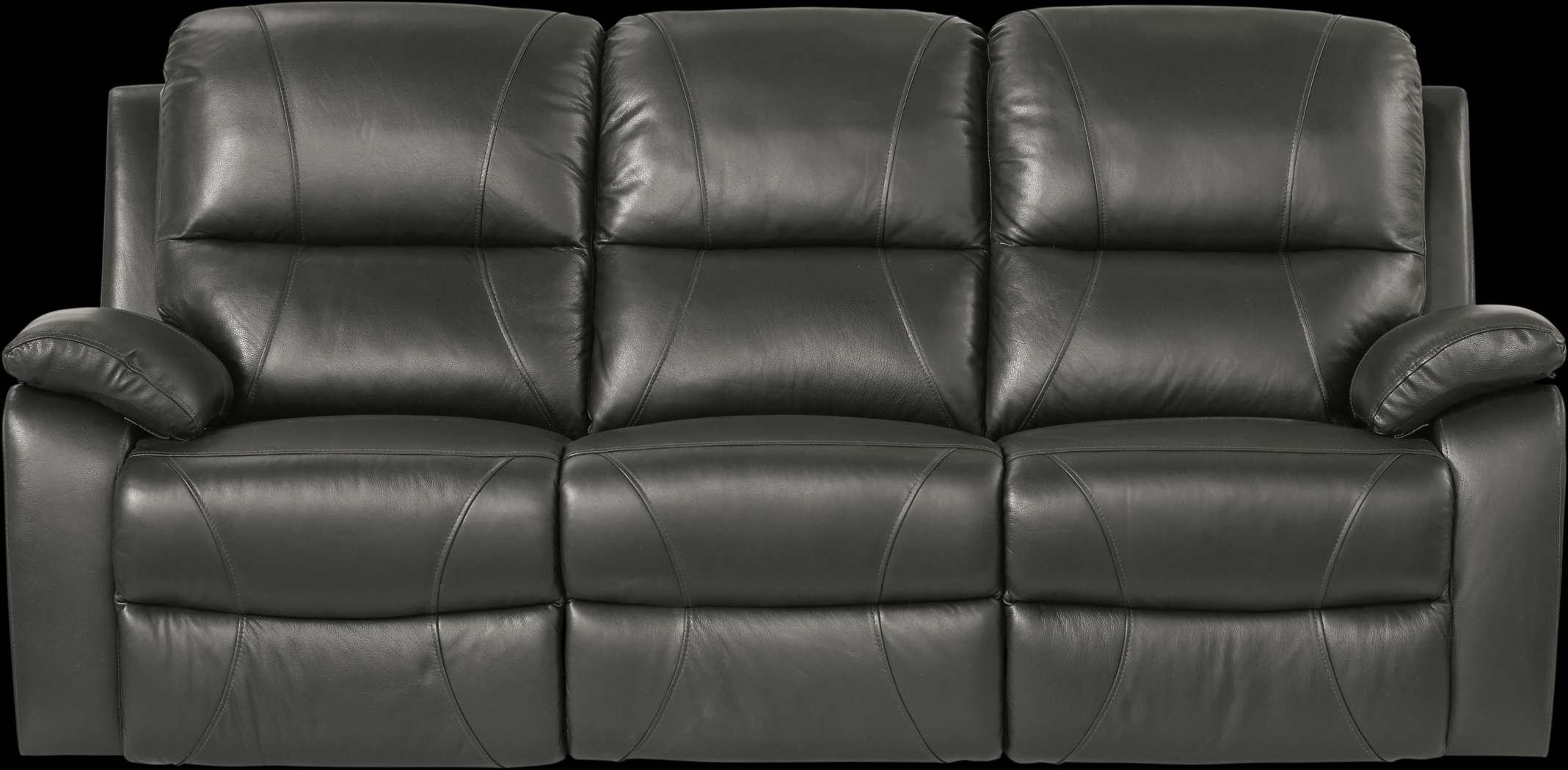 Jericho Place Black Leather Reclining Sofa - Thumbnail - Image 1