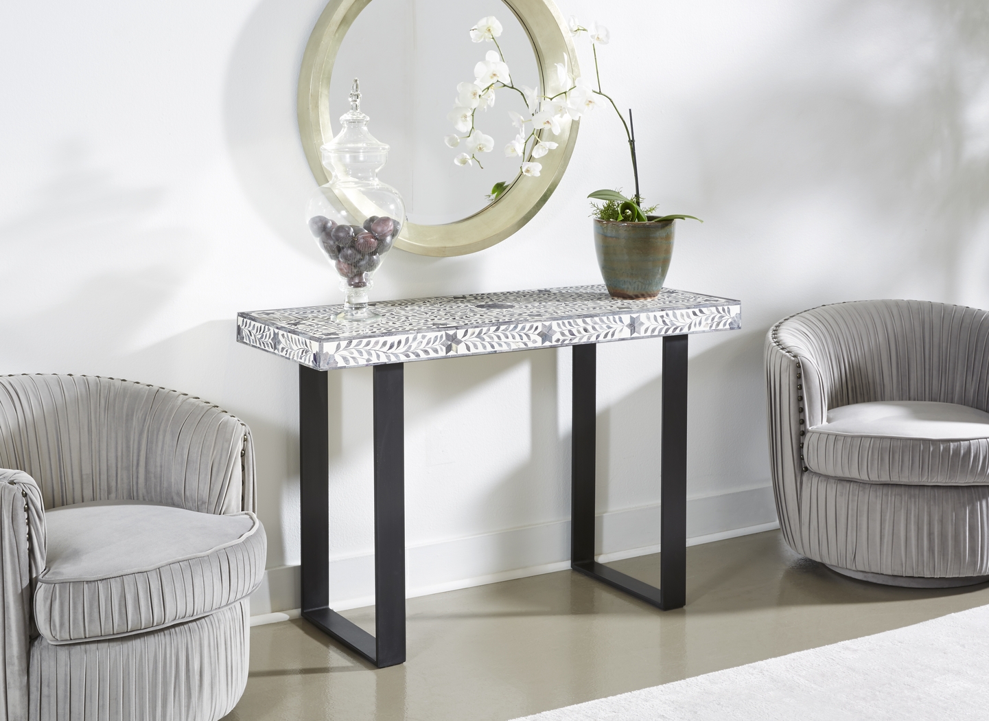 Jessamine Gray Console Table - Thumbnail - Image 3