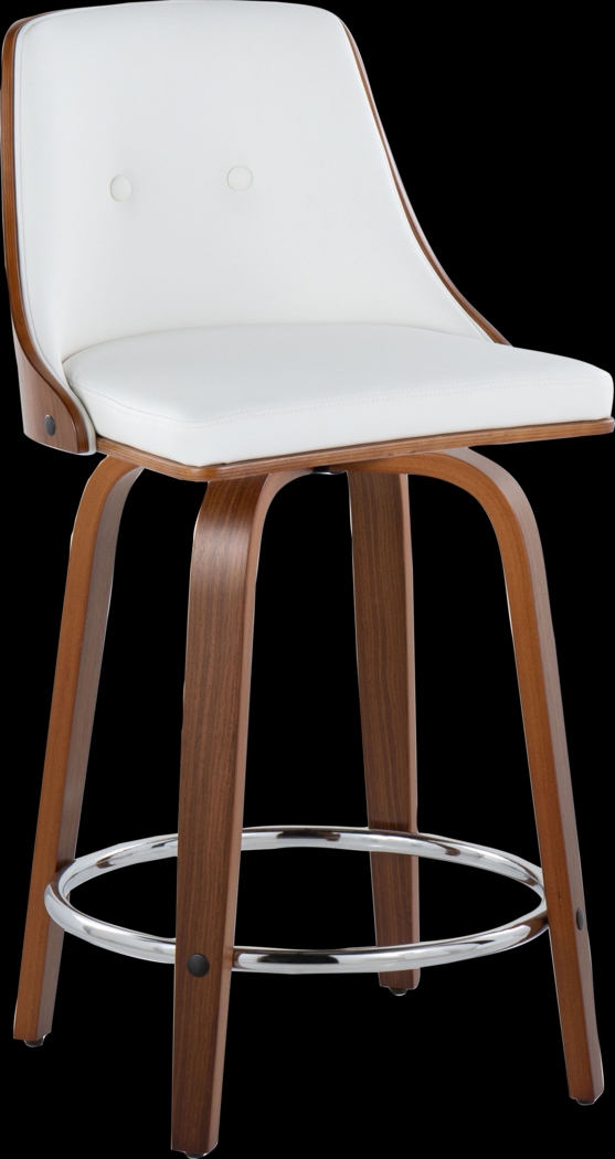 Jessaminnes I White Swivel Counter Height Stool, Set of 2 - Thumbnail - Image 3