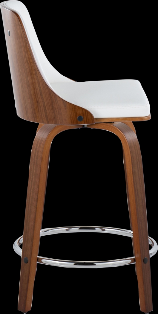 Jessaminnes I White Swivel Counter Height Stool, Set of 2 - Thumbnail - Image 4