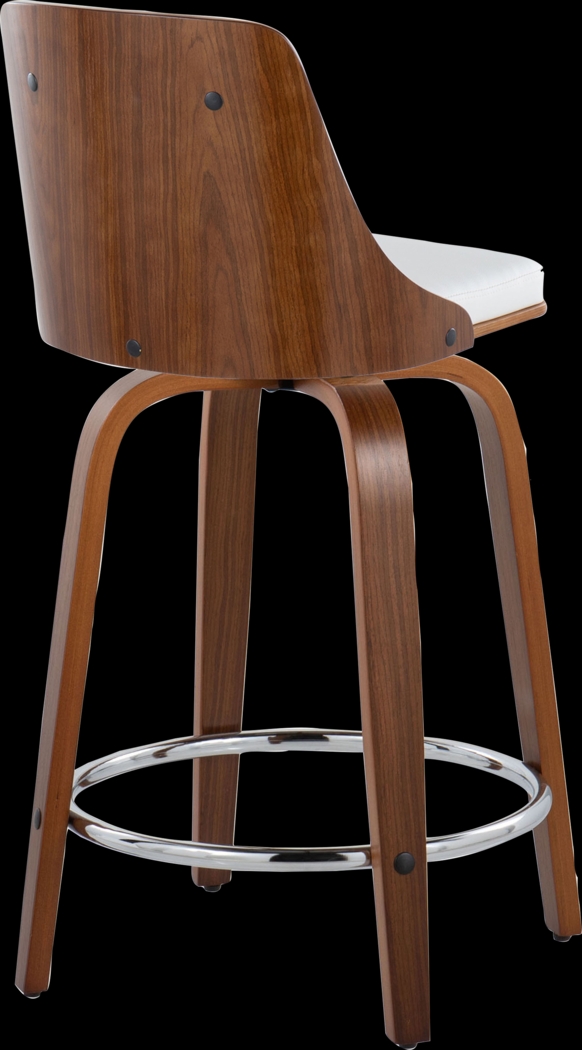 Jessaminnes I White Swivel Counter Height Stool, Set of 2 - Thumbnail - Image 5