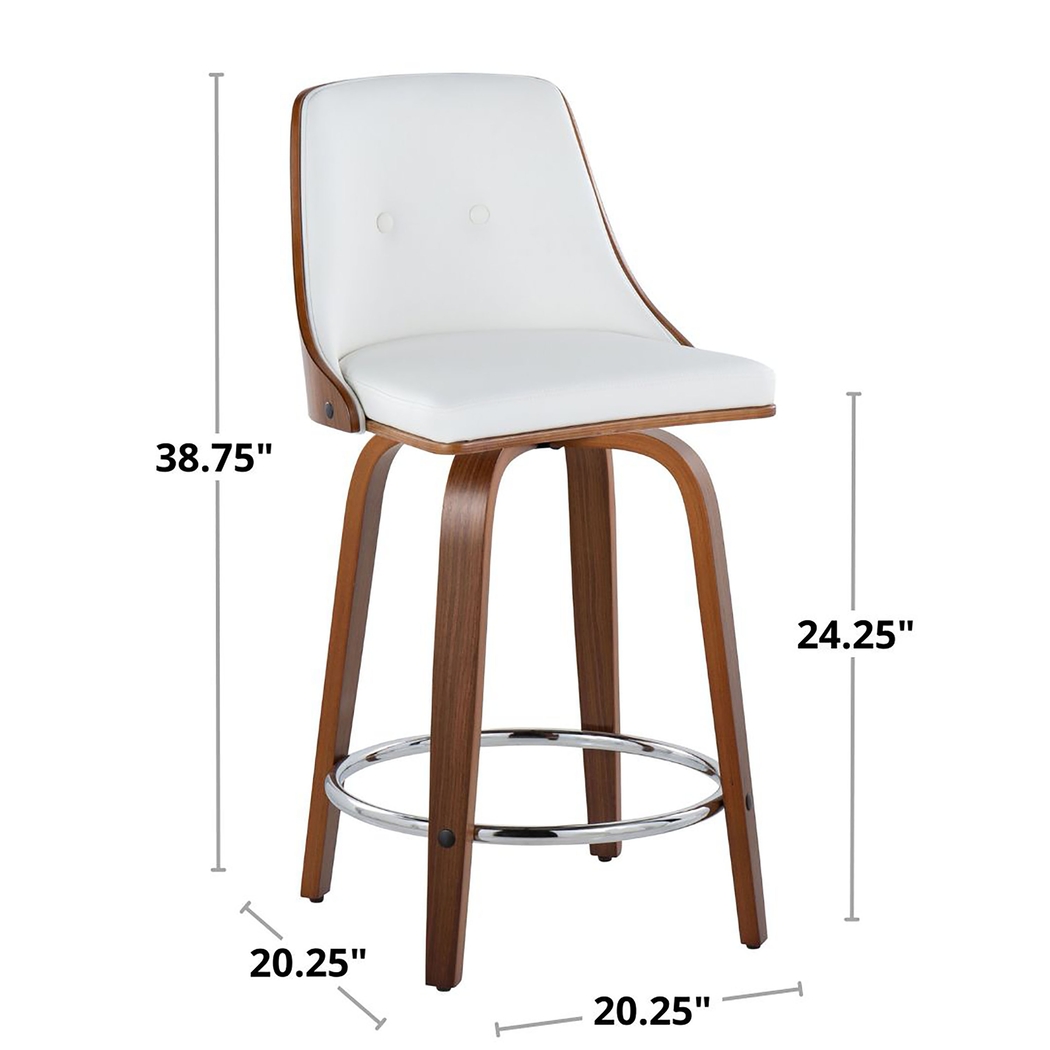 Jessaminnes I White Swivel Counter Height Stool, Set of 2 - Thumbnail - Image 9