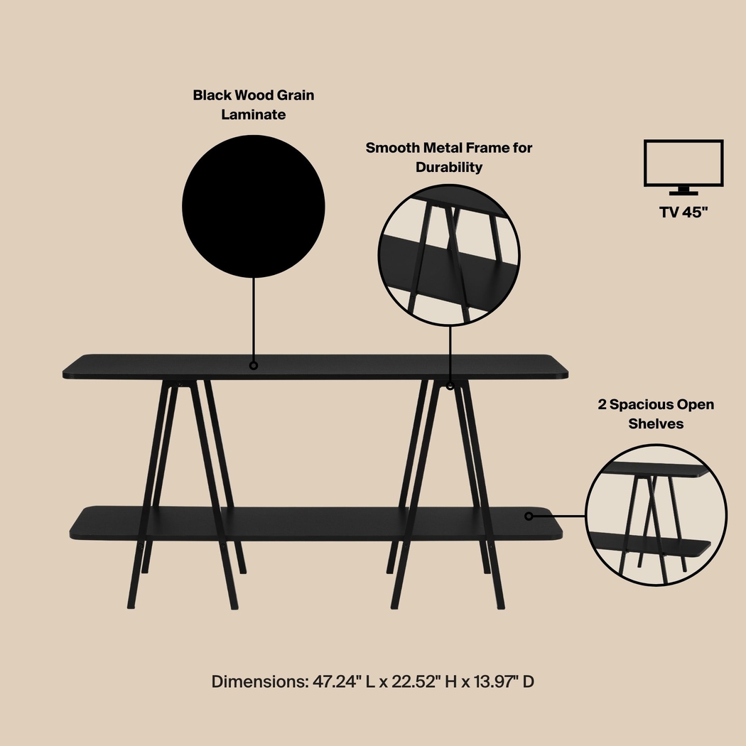 Jessee I Black Sofa Table - Thumbnail - Image 8