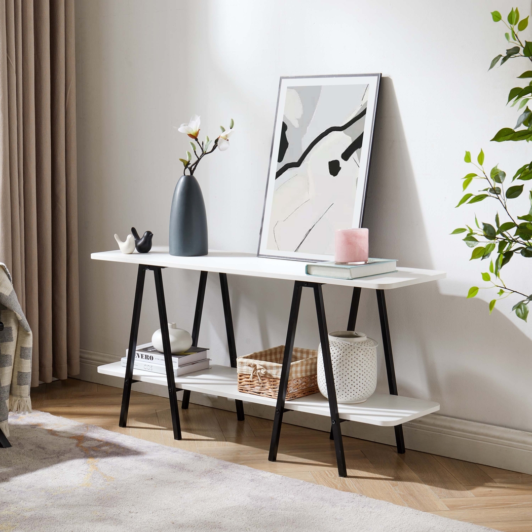 Jessee I White Sofa Table - Thumbnail - Image 2