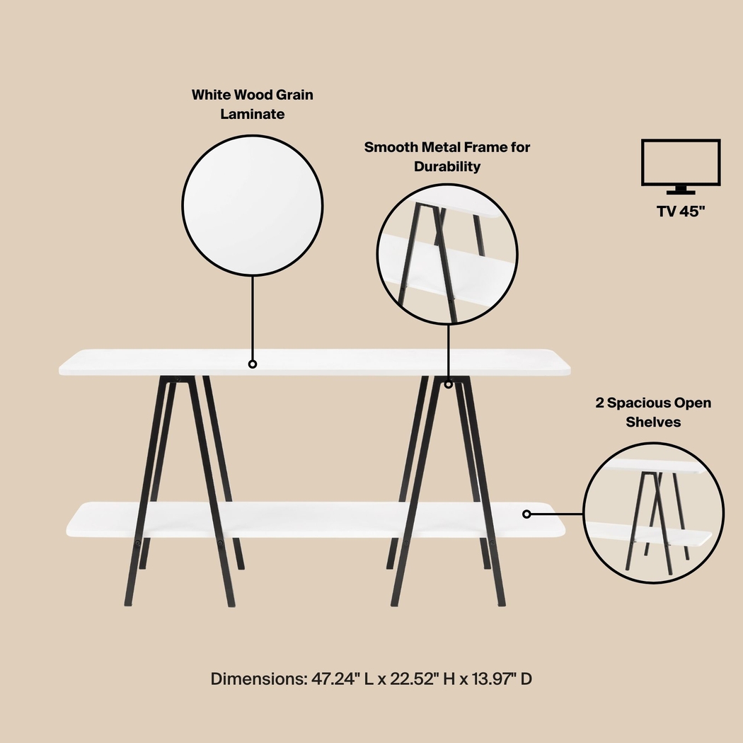 Jessee I White Sofa Table - Thumbnail - Image 8