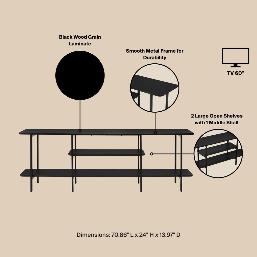 Jessee II Black Sofa Table - Thumbnail - Image 8