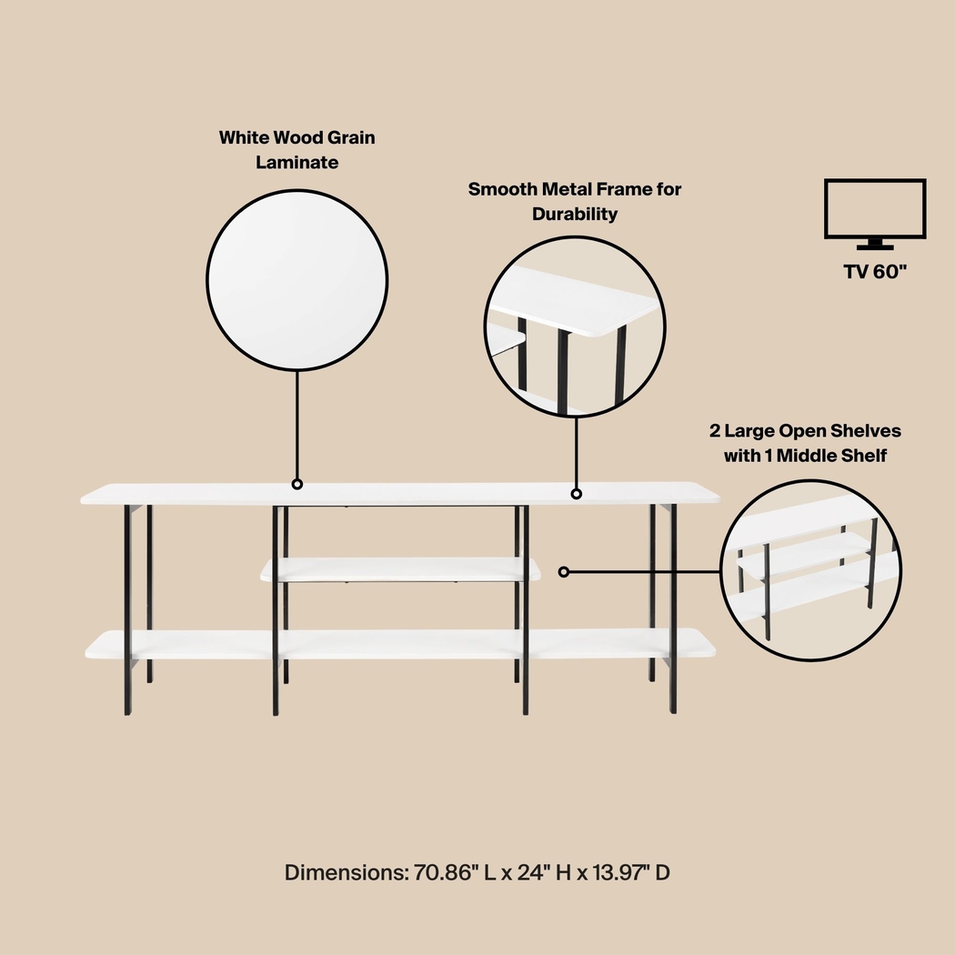 Jessee II White Sofa Table - Thumbnail - Image 9