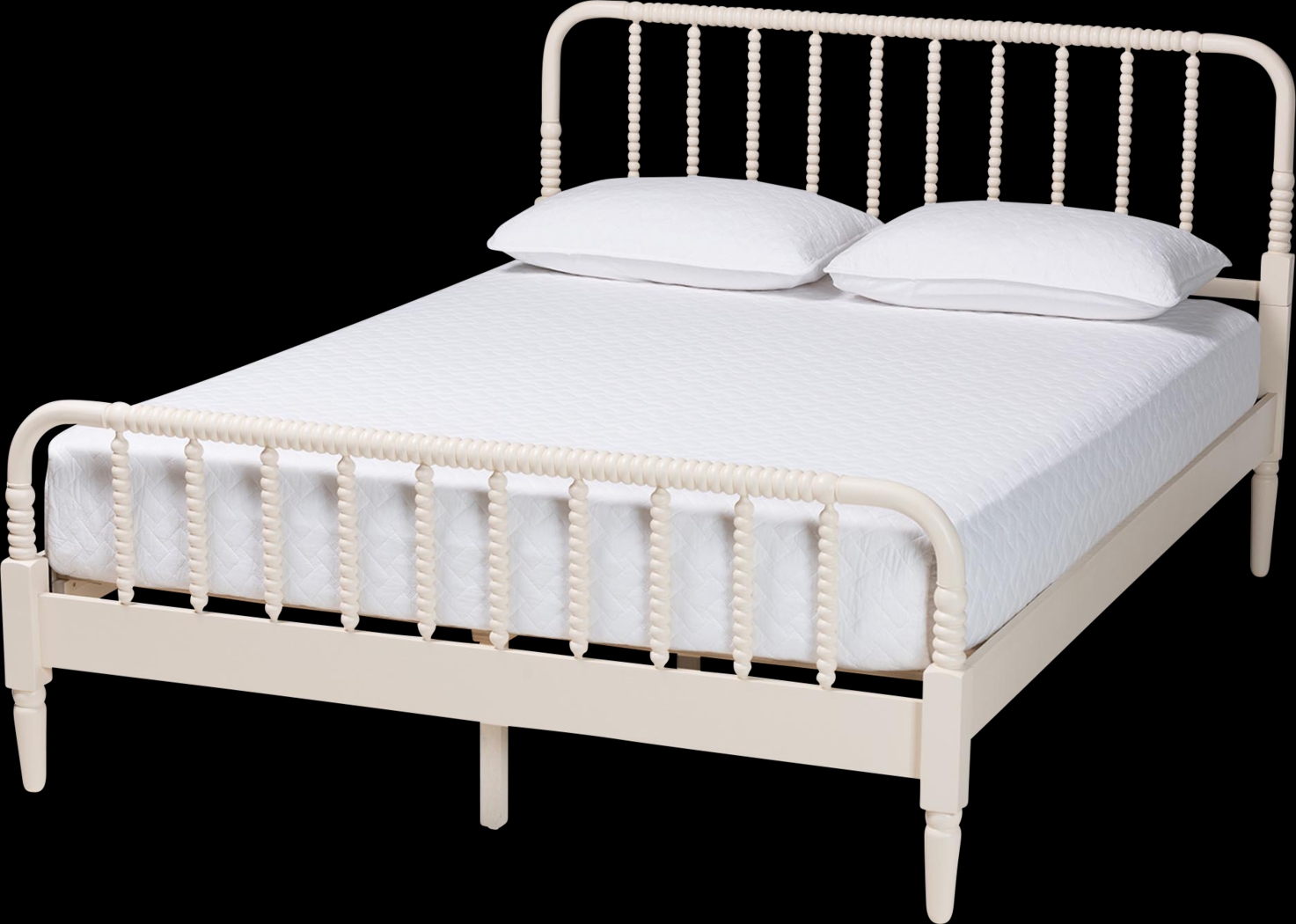 Jetexe Ivory Queen Bed - Thumbnail - Image 1