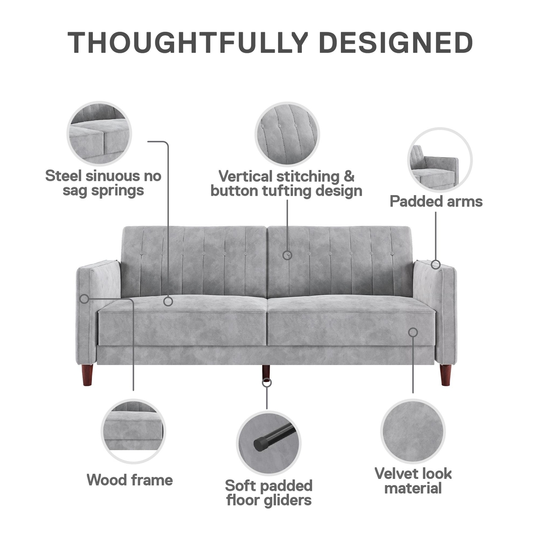 Jethar II Gray Futon - Thumbnail - Image 12