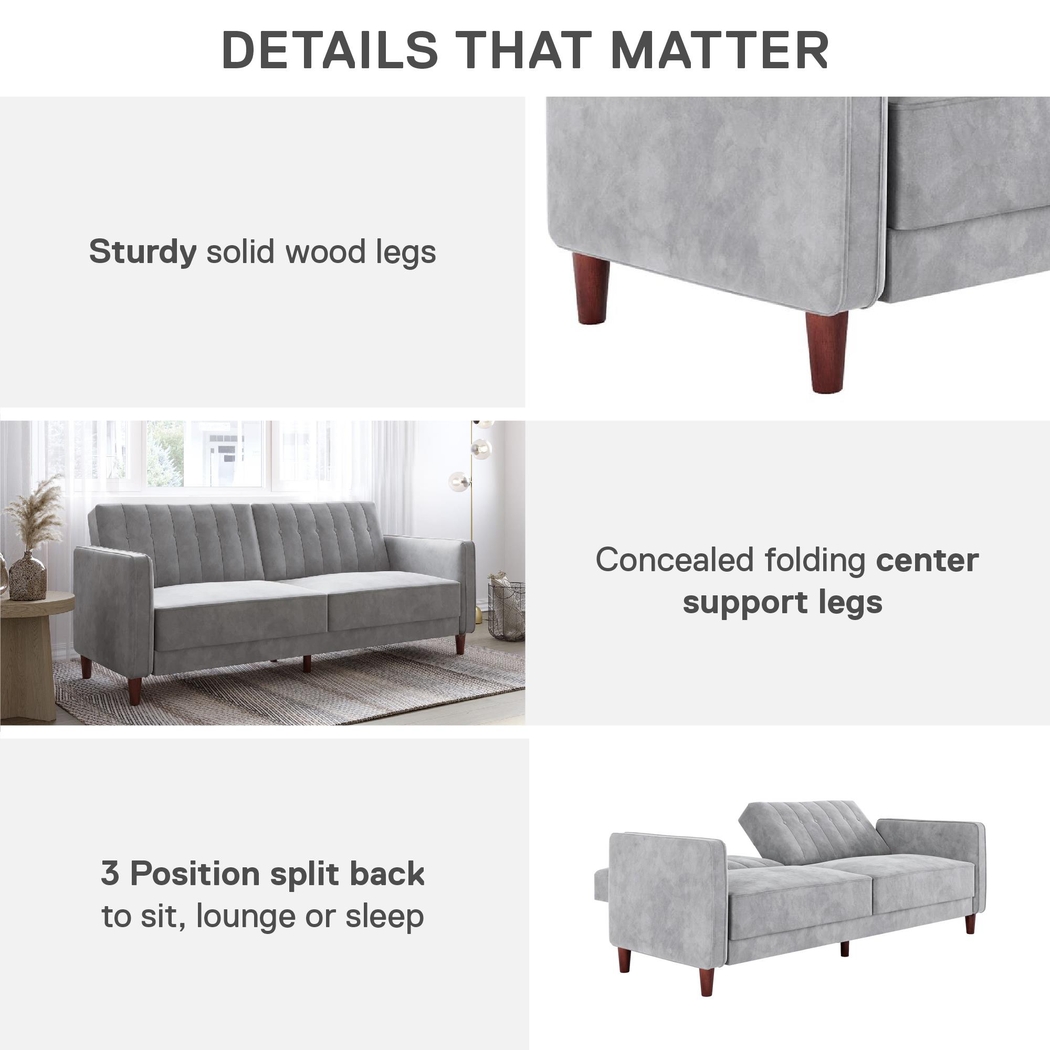 Jethar II Gray Futon - Thumbnail - Image 7