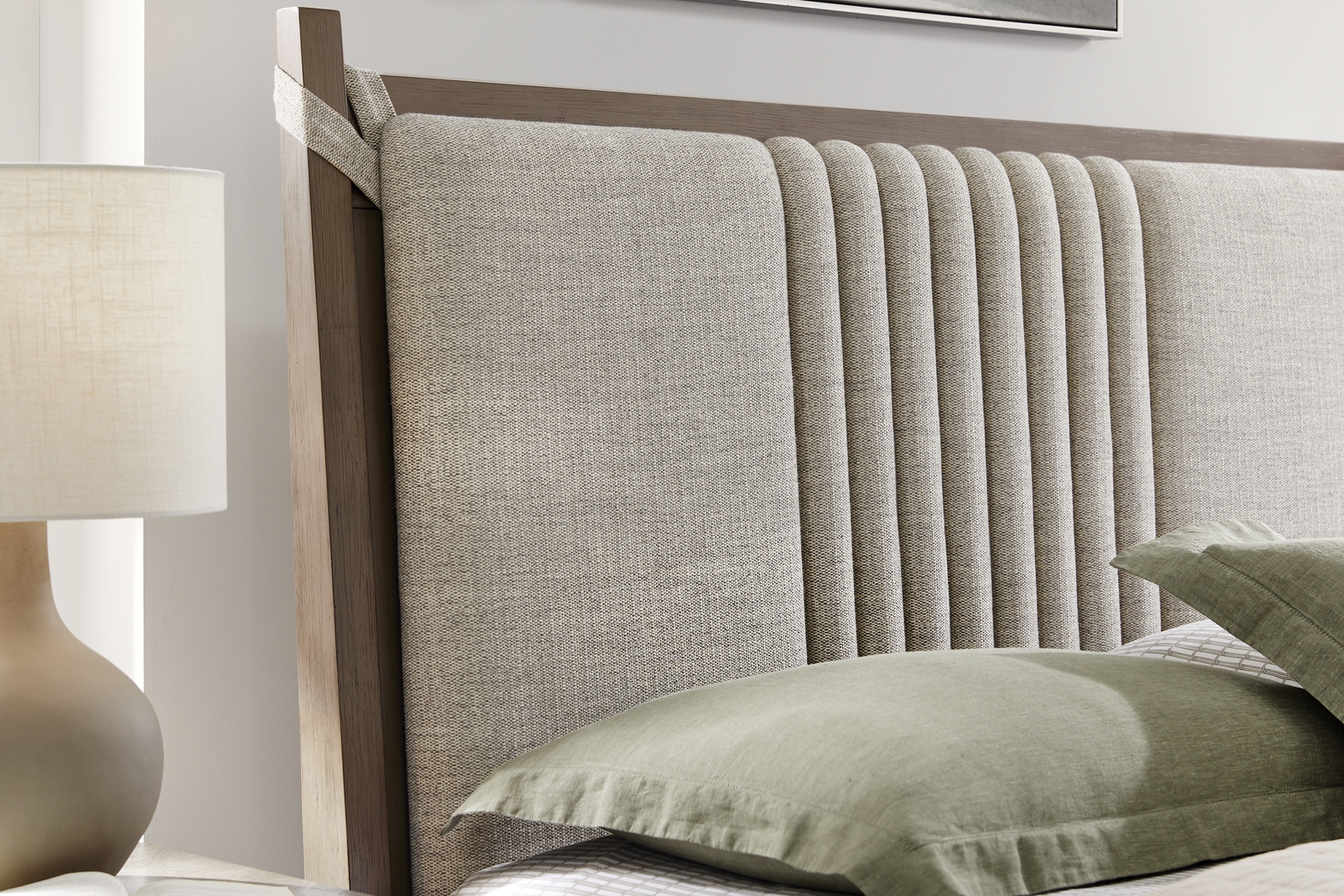 Jetty Beach Gray 7 Pc King Upholstered Bedroom - Thumbnail - Image 3