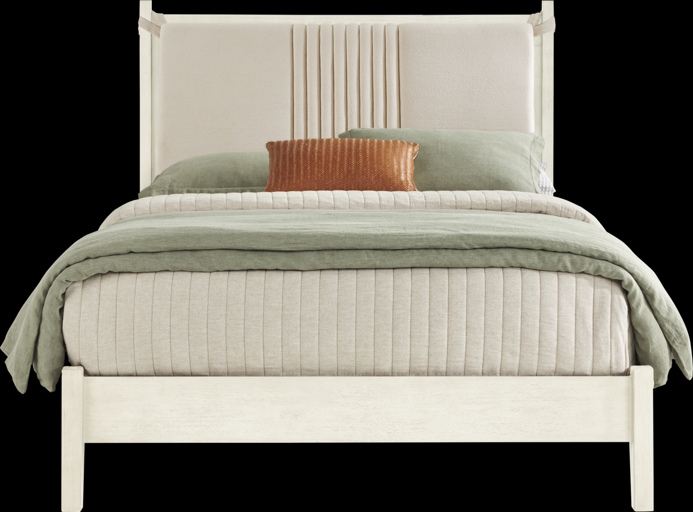 Jetty Beach White 5 Pc Queen Upholstered Bedroom - Thumbnail - Image 2