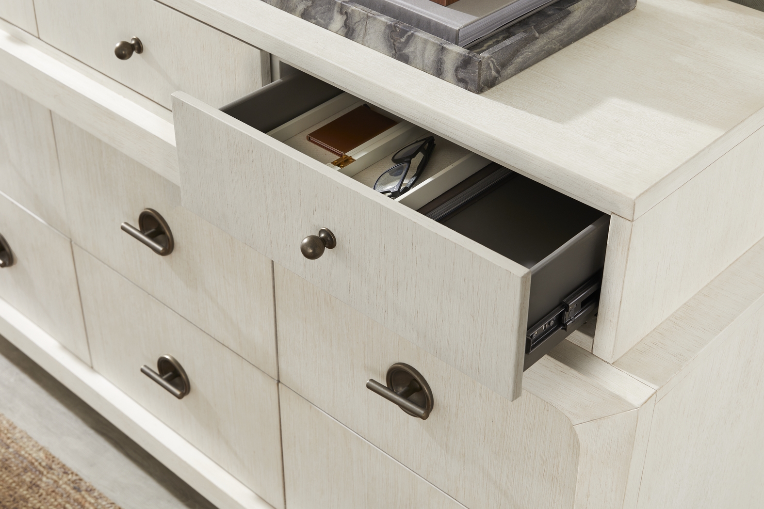 Jetty Beach White 7 Pc King Upholstered Bedroom - Thumbnail - Image 8