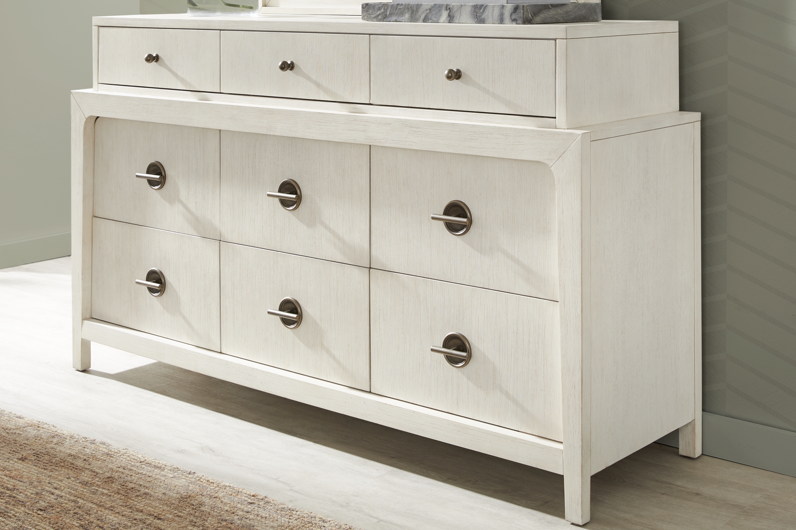 Jetty Beach White 7 Pc King Upholstered Bedroom - Thumbnail - Image 10