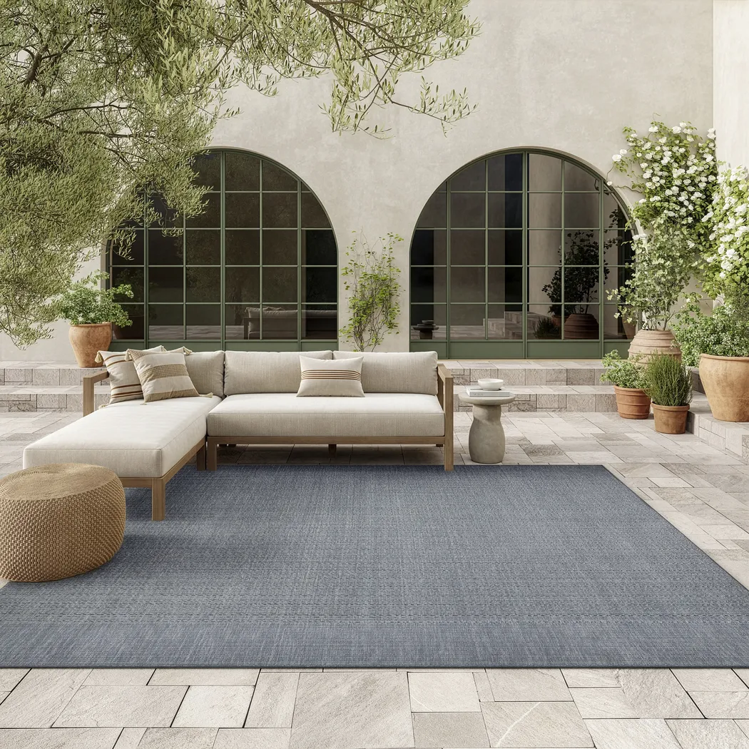 Jetty Blue Denim 8' x 10' Indoor/Outdoor Rug - Thumbnail - Image 2